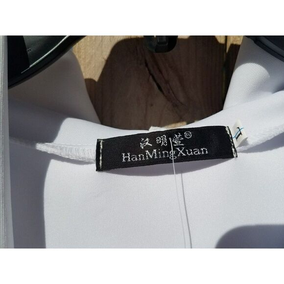 White Large Men's Cardigan Hooded Lightweight Long Sleeves - Picture 9 of 11